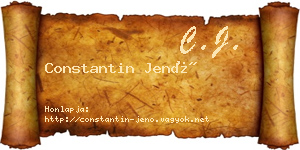 Constantin Jenő névjegykártya